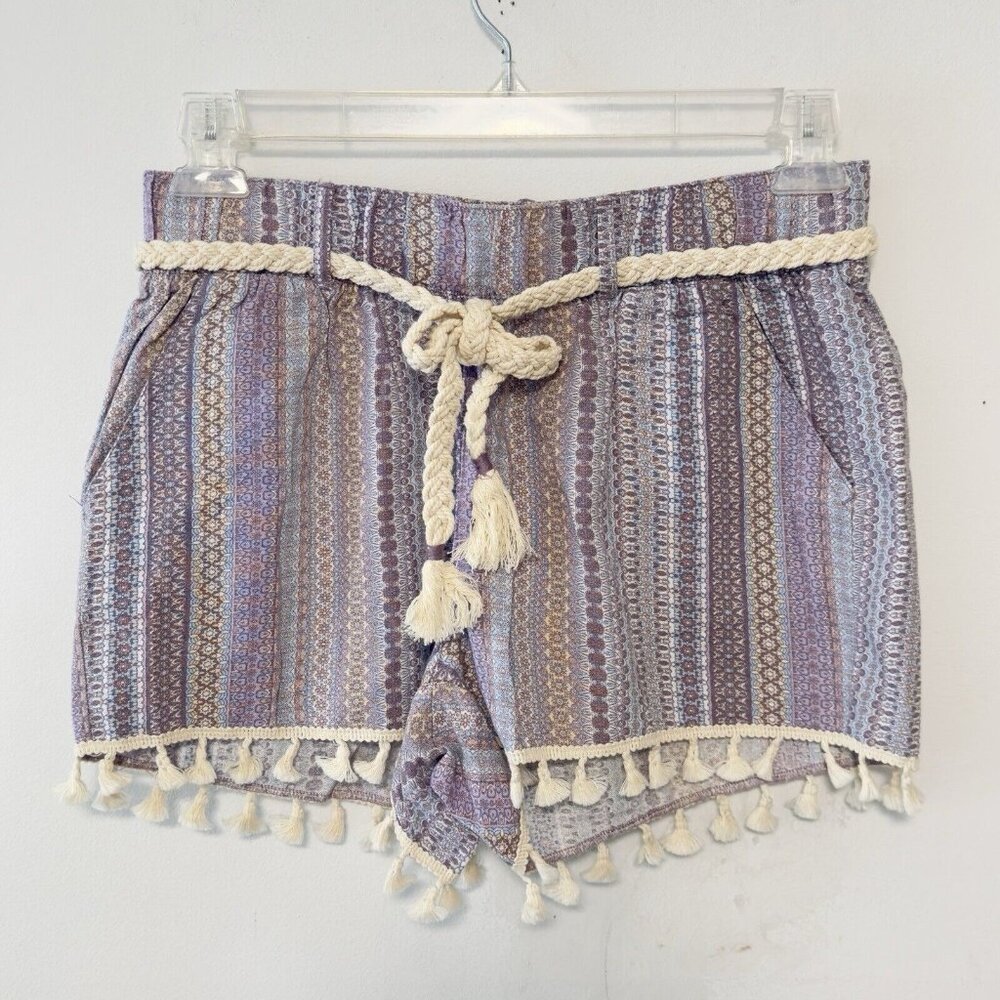 Rewash Purple and Cream Patterned Women Shorts